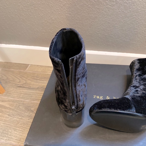 NIB - Rag & Bone Drea Black Velvet Boot - size 6.5 - Picture 8 of 14
